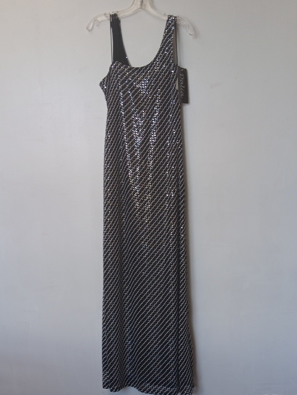 Dalia Black and Silver Sequin Maxi Dress
